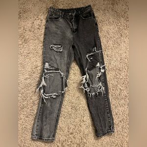 XS black ripped jeans from Shein